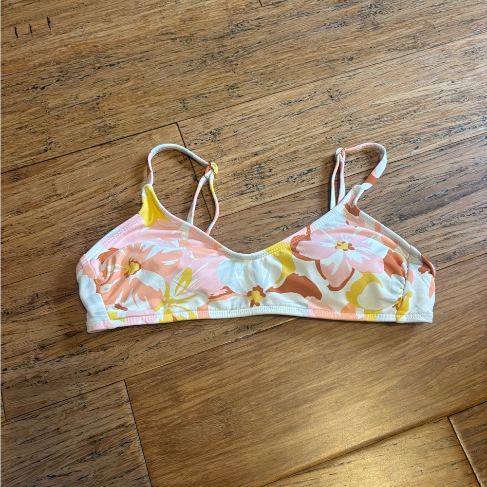 Xhilaration Pink and White Bikini Top